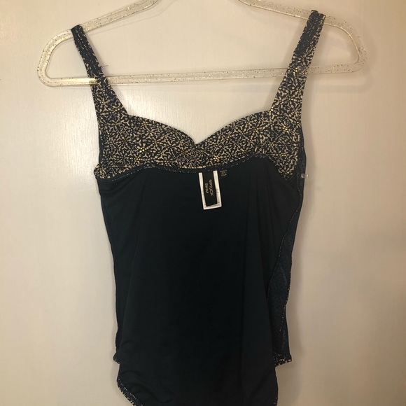 Nip Tuck Swim Nautical Foil Adjustable Strap One Piece - Picture 12 of 14